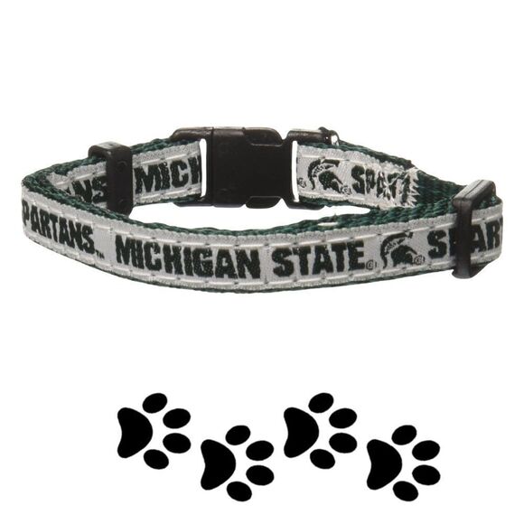 Pets First Collegiate Pet Dog Collar Michigan State Spartans Small NWT - Picture 1 of 8
